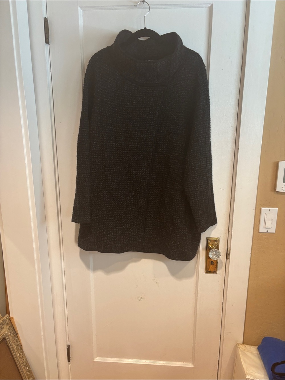 Elaine Fisher Cozy Wool/Nylon blend Black Coat Sweater - Women. 3X